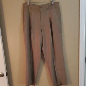 Classic Men's 100% Silk Tan Dress Pants